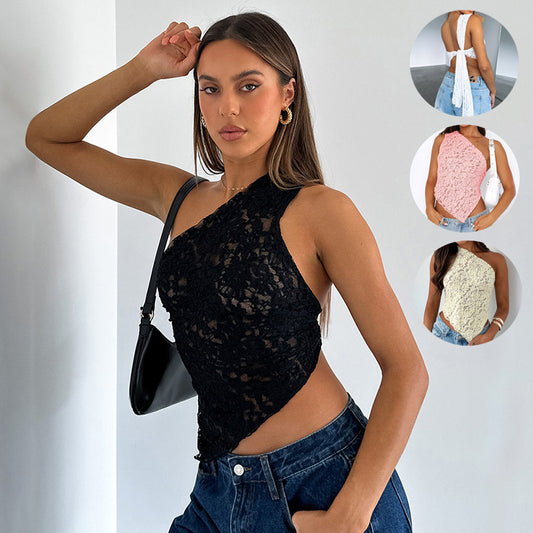 ins-lace-backless-top-summer-solid-color-waistless-asymmetrical-sloped-neck-vest-streetwear-womens-clothes