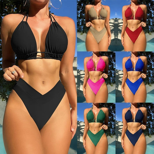 womens-fission-high-elastic-pure-color-bikini-swimsuit