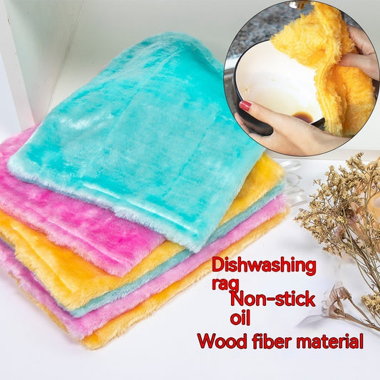 Kitchen Cleaning Towel Lazy Rag Wood Fiber Cloth Bright Silk Rag Dish Towel