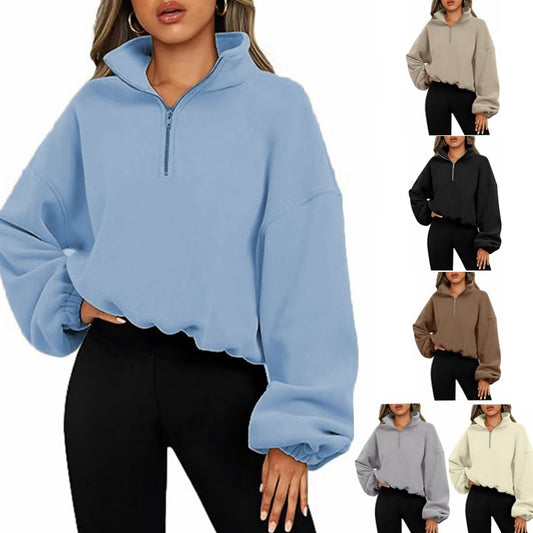 loose-sport-pullover-hoodie-women-winter-solid-color-zipper-stand-collar-sweatshirt-thick-warm-clothing