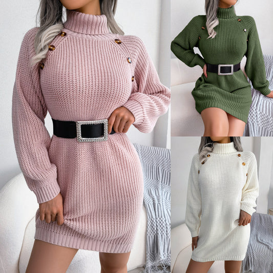 winter-turtleneck-long-sweater-dress-with-button-design-leisure-clinch-long-sleeve-base-sweater-women